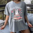 Easily Distracted By Cats And Books Reading Women's Comfort Colors T-Shirt Gray
