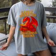 Easily Distracted By Dragons And Books Reading Women's Comfort Colors T-Shirt Gray