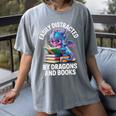 Easily Distracted By Dragons And Books Women's Comfort Colors T-Shirt Gray