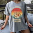 Easily Distracted By Sloths And Books Women's Comfort Colors T-Shirt Gray Easily Distracted By Sloths And Books Women's Comfort Colors T-Shirt Gray