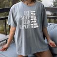 Eat Sleep Read Repeat Reading Book Librarian Men Women Kids Women's Comfort Colors T-Shirt Gray