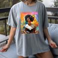 Educated Afro Girl Reading Book Lover History Month Women's Comfort Colors T-Shirt Gray Educated Afro Girl Reading Book Lover History Month Women's Comfort Colors T-Shirt Gray