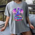 Fantasy Dragon Reading Books Bookworm Women's Comfort Colors T-Shirt Gray Fantasy Dragon Reading Books Bookworm Women's Comfort Colors T-Shirt Gray