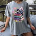 Fantasy Drama Tragedy Cute Cat Book Lover Readers Librarians Women's Comfort Colors T-Shirt Gray