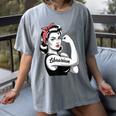 Female Librarian Rosie Riveter Book Guardian Woman Women's Comfort Colors T-Shirt Gray