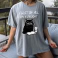 First Of All I’m A Delight Cute Cat Books Coffee Humor Women's Comfort Colors T-Shirt Gray