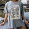 Floral The Reader Tarot Card Skeleton Reading Book Women's Comfort Colors T-Shirt Gray Floral The Reader Tarot Card Skeleton Reading Book Women's Comfort Colors T-Shirt Gray