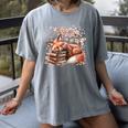 Fox And Book Lover Graphic For Women And Spring Pink Flower Women's Comfort Colors T-Shirt Gray