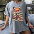 Fox Read Books Be Kind Stay Weird Reader Cute Nerd Bookworm Women's Comfort Colors T-Shirt Gray