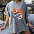 Fox Reading Book Pajama Sleep Women's Comfort Colors T-Shirt Gray Fox Reading Book Pajama Sleep Women's Comfort Colors T-Shirt Gray