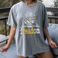 Freadom Freedom Read Banned Books Librarians Women's Comfort Colors T-Shirt Gray Freadom Freedom Read Banned Books Librarians Women's Comfort Colors T-Shirt Gray