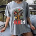 Freadom Tree Read Reading Librarian Book Across America Women's Comfort Colors T-Shirt Gray