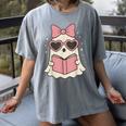 Ghost Reading Book Halloween Cat Lover Women's Comfort Colors T-Shirt Gray Ghost Reading Book Halloween Cat Lover Women's Comfort Colors T-Shirt Gray