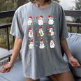 Ghosts Wearing Santa Hats Reading Books Christmas Book Lover Women's Comfort Colors T-Shirt Gray