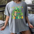 Goods Luck Read Librarian Book Patrick Days Shamrock Clover Women's Comfort Colors T-Shirt Gray
