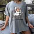 Goose With Books Cute Bookworm Reader Women's Comfort Colors T-Shirt Gray