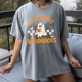 Groovy Halloween Teacher Spooky Read More Book Women Girl Women's Comfort Colors T-Shirt Gray Groovy Halloween Teacher Spooky Read More Book Women Girl Women's Comfort Colors T-Shirt Gray