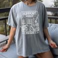 Groovy Support Your Local Library Book Reader Lover Bookworm Women's Comfort Colors T-Shirt Gray