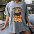 Groundhogs Prefer Books Over Winter February Women's Comfort Colors T-Shirt Gray Groundhogs Prefer Books Over Winter February Women's Comfort Colors T-Shirt Gray