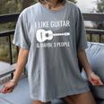I Like Guitar & Maybe 3 People Music Introvert Guitar Women's Comfort Colors T-Shirt Gray