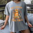 Halloween Fully Booked This Fall Book Ginger Cat Reading Women's Comfort Colors T-Shirt Gray Halloween Fully Booked This Fall Book Ginger Cat Reading Women's Comfort Colors T-Shirt Gray