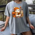 Halloween Ghost Reading Book Lovers Coffee Girl Women Women's Comfort Colors T-Shirt Gray Halloween Ghost Reading Book Lovers Coffee Girl Women Women's Comfort Colors T-Shirt Gray