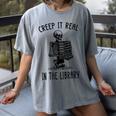 Halloween Skeleton Pun Book Lover Library Joke Women's Comfort Colors T-Shirt Gray Halloween Skeleton Pun Book Lover Library Joke Women's Comfort Colors T-Shirt Gray