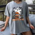 Haunted By My TBR Boo Halloween Book Lover Librarian Women's Comfort Colors T-Shirt Gray