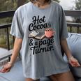 Hot Cocoa And a Page Turner Book Lovers Hot Chocolate Women's Comfort Colors T-Shirt Gray