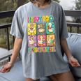 HUGvyn Happy 100 Days Of School Teacher Goose Preppy Books Women's Comfort Colors T-Shirt Gray