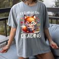 I'd Rather Be Reading Cute Fox Book Lover Reader Bookworm Women's Comfort Colors T-Shirt Gray I'd Rather Be Reading Cute Fox Book Lover Reader Bookworm Women's Comfort Colors T-Shirt Gray