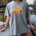 Introvert Me Happy Retro Sunset Capybara Tee Women's Comfort Colors T-Shirt Gray Introvert Me Happy Retro Sunset Capybara Tee Women's Comfort Colors T-Shirt Gray