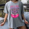 Just A Girl Who Loves Books Butterflies Reading Women's Comfort Colors T-Shirt Gray