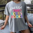Just a Girl Who Loves Books Reader Girls Bookish Women Women's Comfort Colors T-Shirt Gray