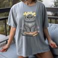 Just A Girl Who Loves Cats & Books Bookish Women Women's Comfort Colors T-Shirt Gray