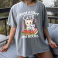 Just A Girl That Loves Cats And Books Cute Cat & Bookwork Women's Comfort Colors T-Shirt Gray Just A Girl That Loves Cats And Books Cute Cat & Bookwork Women's Comfort Colors T-Shirt Gray
