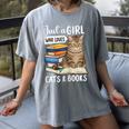 Just a Girl Who Loves Cats And Books Women's Comfort Colors T-Shirt Gray Just a Girl Who Loves Cats And Books Women's Comfort Colors T-Shirt Gray