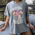 Just A Girl Who Loves Dragons And Books Fantasy Reader Women's Comfort Colors T-Shirt Gray Just A Girl Who Loves Dragons And Books Fantasy Reader Women's Comfort Colors T-Shirt Gray