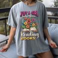 Just A Girl Who Loves Reading Books Women's Comfort Colors T-Shirt Gray Just A Girl Who Loves Reading Books Women's Comfort Colors T-Shirt Gray