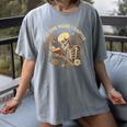 Just One More Chapter Book Lover Bookish Reading Skeleton Women's Comfort Colors T-Shirt Gray