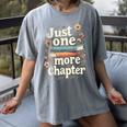 Just One More Chapter Book Reading Floral Teacher Book Lover Women's Comfort Colors T-Shirt Gray