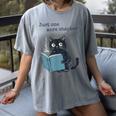 Just One More Chapter Bookworm Cat Book Lover Women's Comfort Colors T-Shirt Gray