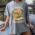 Just One More Chapter Sloth Sleeping On Books Reading Women's Comfort Colors T-Shirt Gray Just One More Chapter Sloth Sleeping On Books Reading Women's Comfort Colors T-Shirt Gray