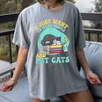 I Just Want To Read Books And Pet Cats Cat Book Lovers Women's Comfort Colors T-Shirt Gray