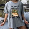 I Just Want To Read Books And Pet Cats Cat Lover Women's Comfort Colors T-Shirt Gray I Just Want To Read Books And Pet Cats Cat Lover Women's Comfort Colors T-Shirt Gray