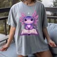 Kawaii Axolotl Cute Axolotls Reading Book Women's Comfort Colors T-Shirt Gray Kawaii Axolotl Cute Axolotls Reading Book Women's Comfort Colors T-Shirt Gray