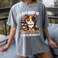 Kawaii Feline Book Reading Read Books Pet My Calico Cat Men Women Women's Comfort Colors T-Shirt Gray