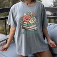 Leer ES Poder Cute Floral Spanish Teacher Book Reading Women's Comfort Colors T-Shirt Gray