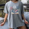 Librarian 4th July Book Lover Bookworm Patriotic Books Women's Comfort Colors T-Shirt Gray