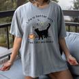 Life Is Better With Tea Cats And Books Cat Sayings Women's Comfort Colors T-Shirt Gray